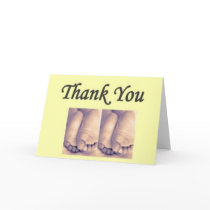Twins Baby thank you yellow Cards