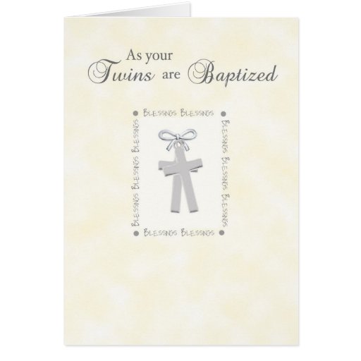 twins-baptism-card-on-yellow-with-2-crosses-zazzle