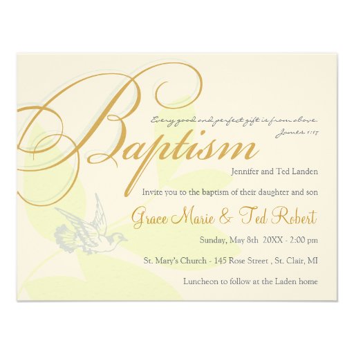 Twins Baptism Invitation