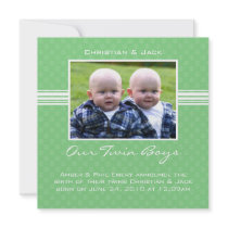 Twins Birth Announcement Card