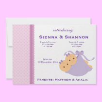 Twins Birth Announcement invitations