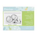 Twins Birth Announcement photo card postcards