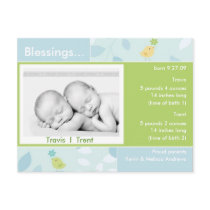 Twins Birth Announcement photo card postcards by JoyOfLife Twins Birth Announcement photo card postcards