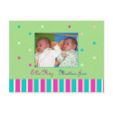 Twins birth announcement postcards