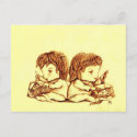 Twins' Birthday Postcard, by Lyn Hurring postcard