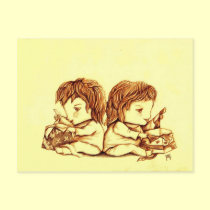 Twins' Birthday Postcard, by Lyn Hurring