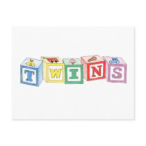 Twins Blocks Graphic postcards by Scrappintwins Twins Blocks Graphic postcards