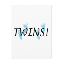 Twins (Blue Footprints) postcards by CelebrationZazzle Twins (Blue Footprints) postcards