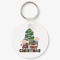 Twins Boy & Girl first Christmas keychains by ifbabycouldtalk Twins Boy & Girl first Christmas keychains