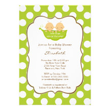 Twins Boys Baby Shower Invitation Little Pea Pod