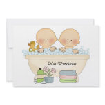 Twins Bubble Bath Baby Shower Invitation
