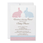 Twins Damask Bunny Baby Shower Invitation Girl Boy