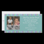 Twins First Birthday Party Invitation photo cards