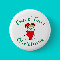 Twins First Christmas buttons