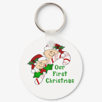 Twins First Christmas Candy Cane keychains by ifbabycouldtalk Twins First Christmas Candy Cane keychains