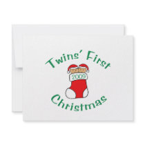 Twins First Christmas invitations