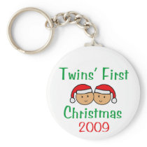 Twins First Christmas Key Chain