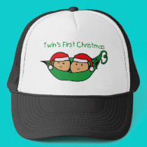 Twins First Christmas - Pod (no date) hats by Scrappintwins Twins First Christmas - Pod (no date) hats