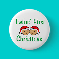 Twins First Christmas - Santa Hats (no date) buttons by Scrappintwins Twins First Christmas - Santa Hats (no date) buttons