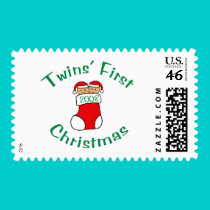 Twins First Christmas - Stocking 2008 postage