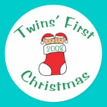 Twins First Christmas - Stocking 2008 stickers by Scrappintwins Twins First Christmas - Stocking 2008 stickers
