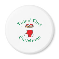 Twins First Christmas - Stocking (no date) magnets