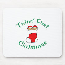 Twins First Christmas - Stocking (no date) mousepads by Scrappintwins Twins First Christmas - Stocking (no date) mousepads