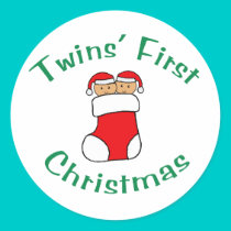 Twins First Christmas - Stocking (no date) stickers by Scrappintwins Twins First Christmas - Stocking (no date) stickers