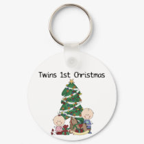 Twins First Christmas Tshirts and Gifts keychains