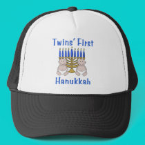 Twins First Hanukkah hats