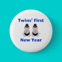 Twins First New Year buttons