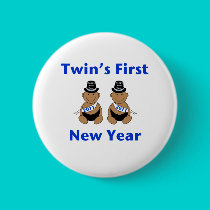 Twins First New Year buttons