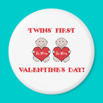 Twins First Valentines magnets by Scrappintwins Twins First Valentines magnets