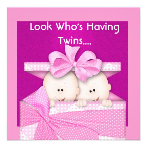 TWINS GIRLS BABY SHOWER  INVITATION (front side)