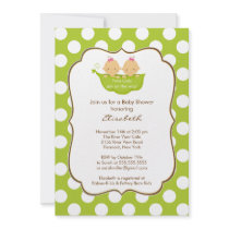 Twins Girls Baby Shower Invitation Little Pea Pod