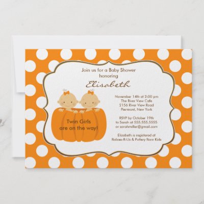 Baby Shower Invitations  Twin Girls on Twins Baby Shower Invitation Featuring A Cute Pair Of Twin Girls