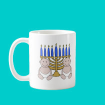Twins Hanukkah Graphic mugs