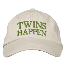 Twins Happen Embroidered Hats