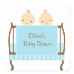 Twins in Blue Crib Stickers