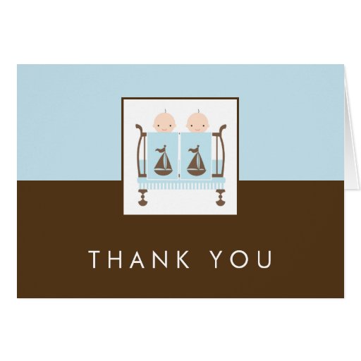 Twins in Crib Baby Shower Thank You Cards Zazzle