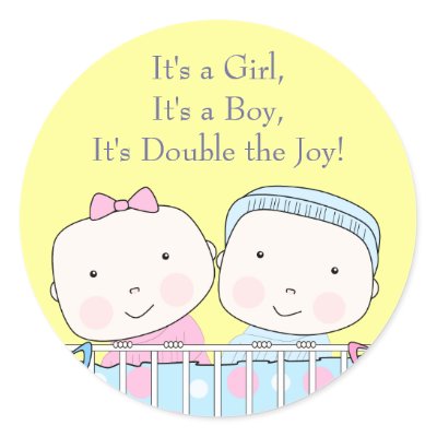Twin Baby Crib on Twins In Crib  Girl And Boy Baby Sticker From Zazzle Com