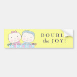 Twins in Crib, Girl and Boy Bumper Sticker