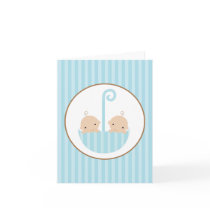 Twins in Umbrella Greeting Card
