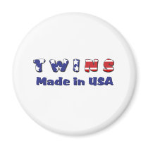 Twins Made In USA Blue magnets by Scrappintwins Twins Made In USA Blue magnets