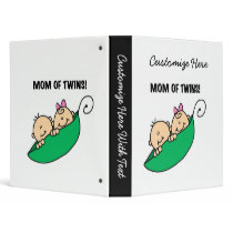 Twins Mom- Peas in a Pod Gifts 3 Ring Binders