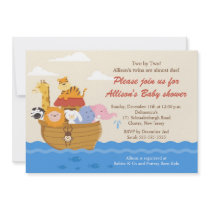 TWINS! Noah's Ark Boy or Girl Baby Shower Invitations