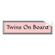 Twins On Board Pink Bumper Sticker by Heard_ bumper stickers