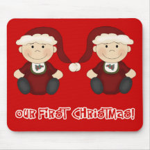 Twins:  Our First Christmas Customizable Mouse Pad
