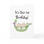 Twins Peas in a Pod  First Birthday Card