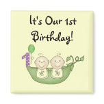 Twins Peas in a Pod  First Birthday magnets